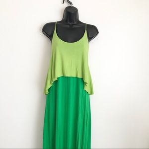 Final Touch Color Block Ruffle Maxi Dress S
